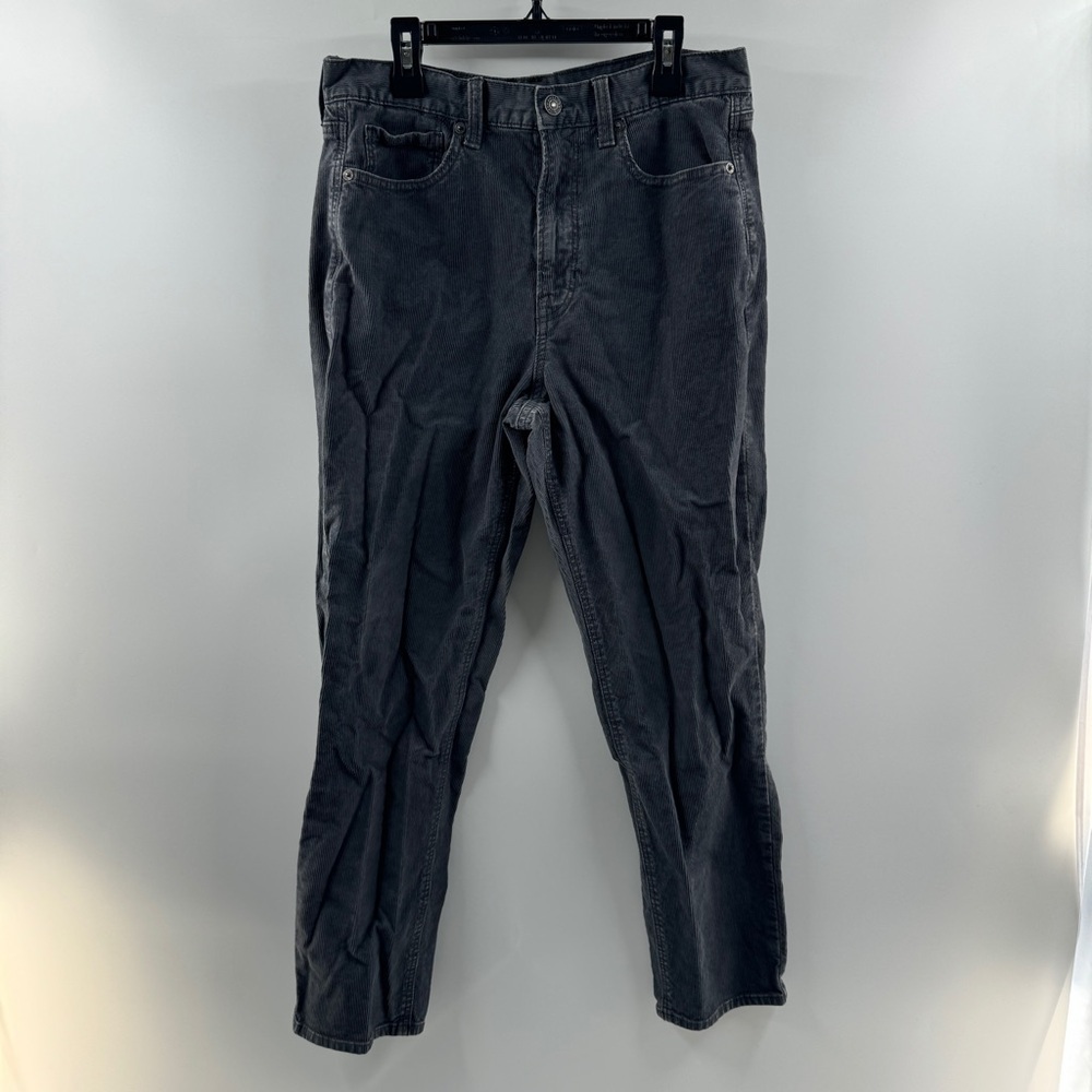 American Eagle Mom Jeans Corduroy Charcoal Grey Size 8 Regular - Picture 2 of 8